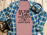 At The Lake Every Hour Is Happy Hour Graphic T-Shirt