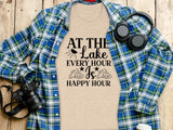 At The Lake Every Hour Is Happy Hour Graphic T-Shirt