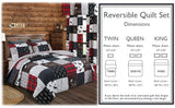 Moose Lodge Rustic Cabin Black Real Patchwork Reversible Quilt Bedding Set