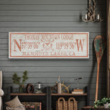 Personalized Coordinates Canvas Ski Lodge Sign - Family Name Cabin Decor