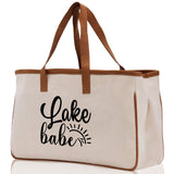 Lake Babe Cotton Canvas Chic Tote Bag Camping Tote Lake Lover Gift Tote Bag Outdoor Tote Multipurpose Tote