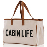 Cabin Life Cotton Canvas Chic Tote Bag Camping Tote Camping Lover Gift Tote Bag Outdoor Tote Weekender Tote Camper Tote Multipurpose Tote